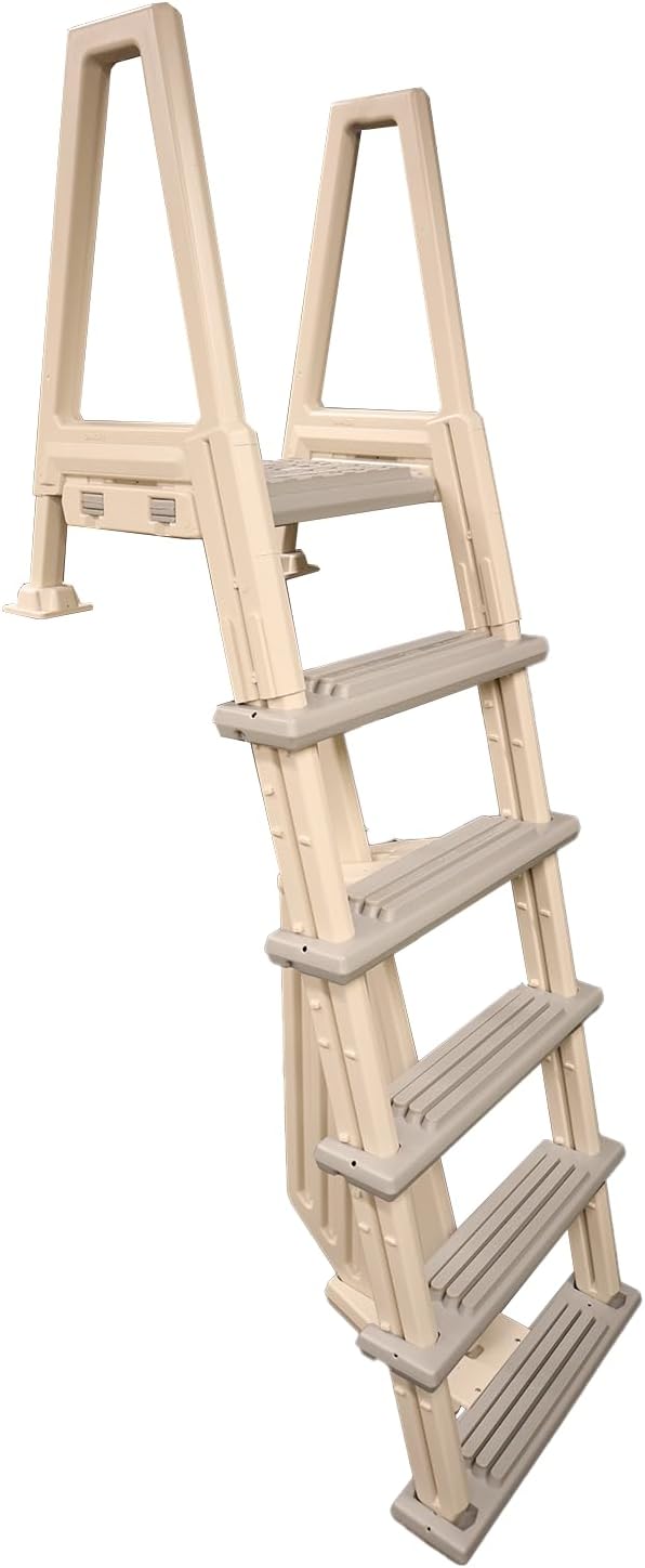 Confer Plastics 6000X Heavy Duty Above Ground in-Pool Swimming Ladder for Decks Adjustable from 42IN to 56IN HIGH Confer Plastics 6000X Heavy Duty Above Ground in-Pool Swimming Ladder for Decks Adjustable from 42IN to 56IN HIGH
