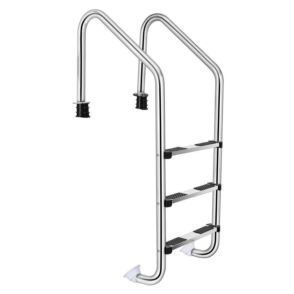 Costway Q1WWR731 Swimming Pool Ladder 3-Step Stainless Steel for In Ground Pool Costway Q1WWR731 Swimming Pool Ladder 3-Step Stainless Steel for In Ground Pool