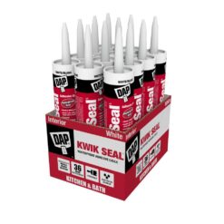 DAP 7079818032 Kwik Seal 10.1 oz. White Kitchen and Bath Adhesive Caulk (12-Pack)