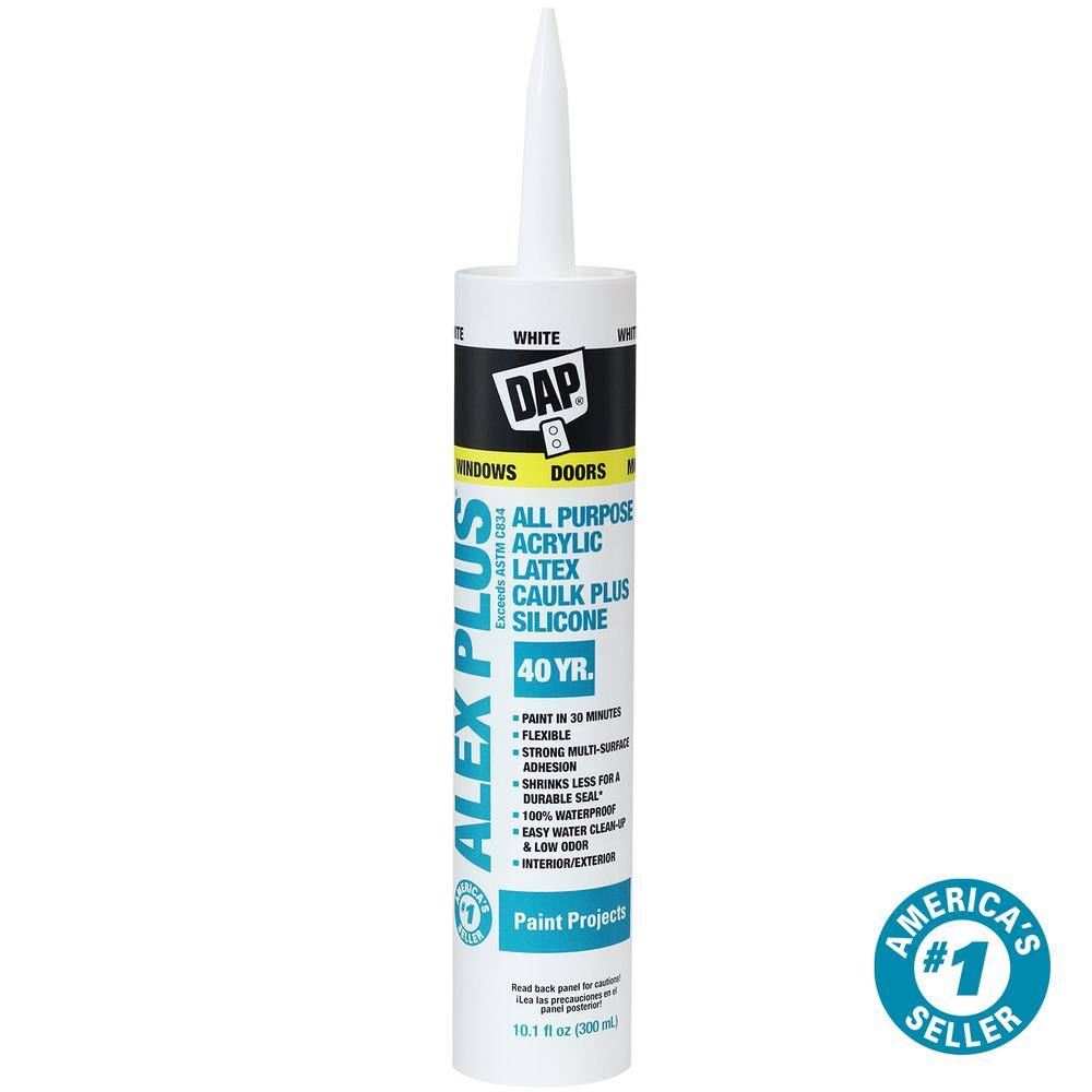 DAP 7079818103 Alex Plus 10.1 oz. White Acrylic Latex Caulk Plus Silicone (30-Pack)15