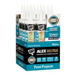 DAP 7079818200 Alex Ultra 10.1 oz. White Advanced Anti-Shrink Sealant (12-Pack)