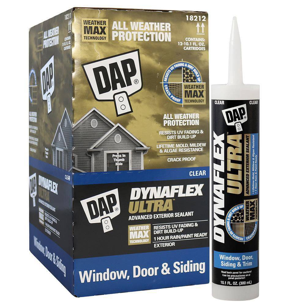 DAP 7079818212 Dynaflex Ultra 10.1 oz. Clear Advanced Exterior Window, Door and Siding Sealant (12-Pack) DAP 7079818212 Dynaflex Ultra 10.1 oz. Clear Advanced Exterior Window, Door and Siding Sealant (12-Pack)