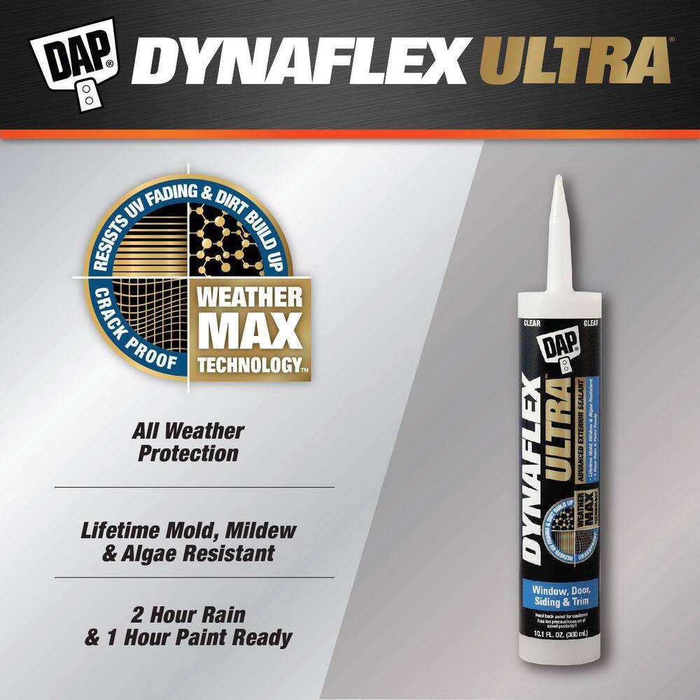 DAP 7079818212 Dynaflex Ultra 10.1 oz. Clear Advanced Exterior Window, Door and Siding Sealant (12-Pack)1