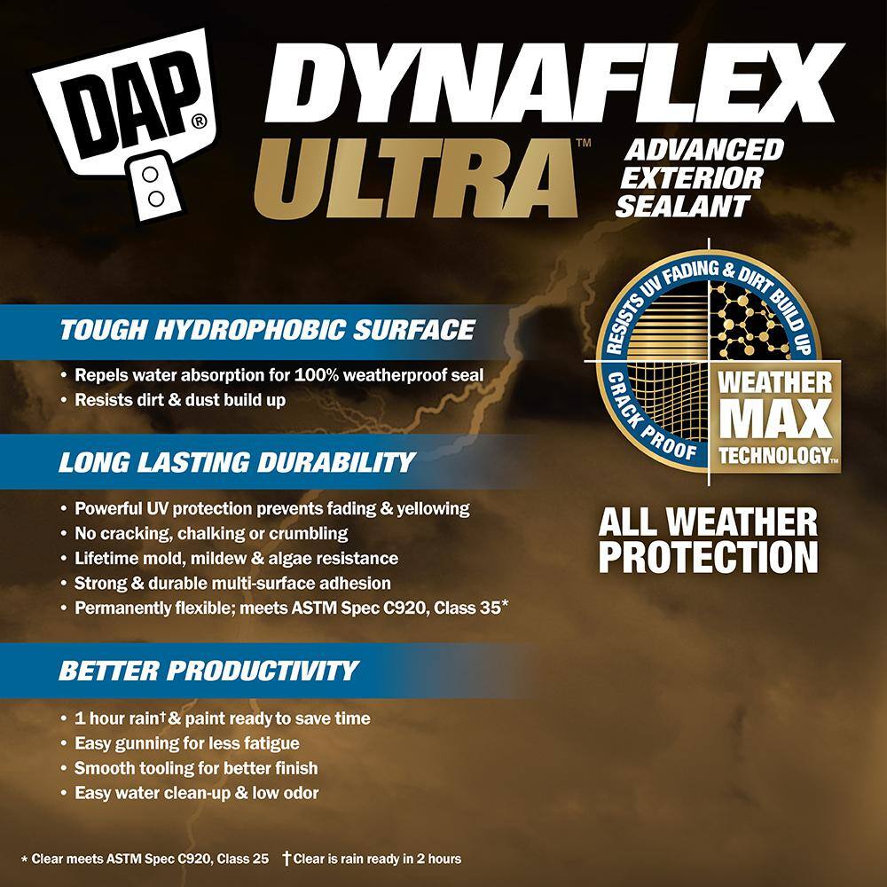 DAP 7079818212 Dynaflex Ultra 10.1 oz. Clear Advanced Exterior Window, Door and Siding Sealant (12-Pack)11