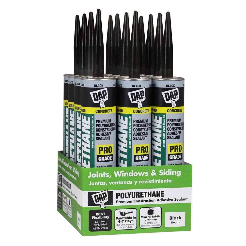DAP 7079818816 Polyurethane 10.1 oz. Black Premium Commercial Grade Sealant (12-Pack) DAP 7079818816 Polyurethane 10.1 oz. Black Premium Commercial Grade Sealant (12-Pack)
