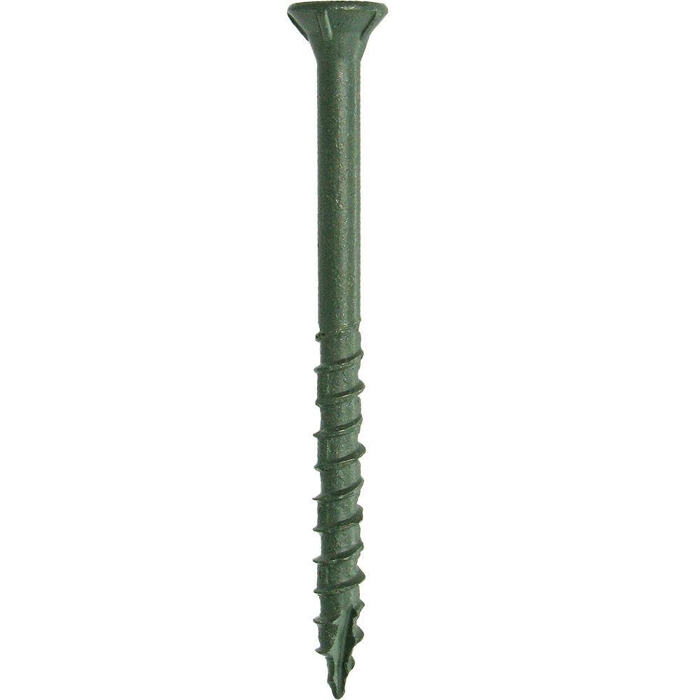 DECKMATE 212DMG25BK #9 x 2-1 2 in. Green Exterior Self-Starting Torx Flat-Head Wood Deck Screws (25 lb. 1823-Piece)7