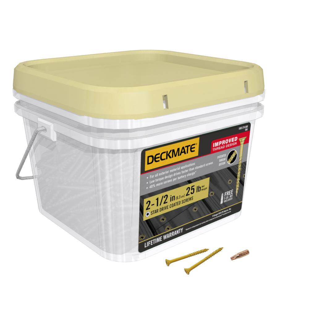 DECKMATE 212DMT25BK #9 x 2-1 2 in. Tan Torx Flat-Head Wood Deck Screws (25 lb. 1823-Piece)9