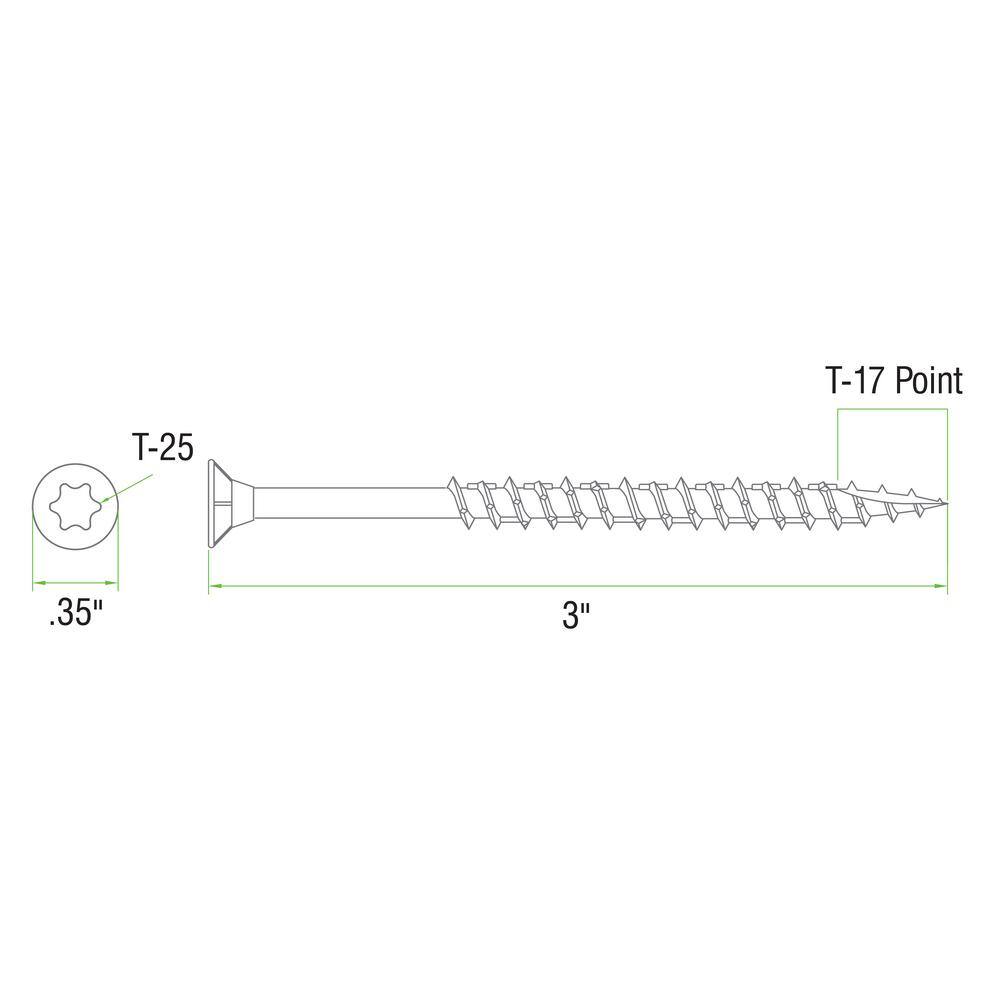 DECKMATE 3DMT25BK #9 x 3 in. Tan Self-Starting Torx Flat-Head Exterior Wood Deck Screws (25 lb. 1543-Piece)2