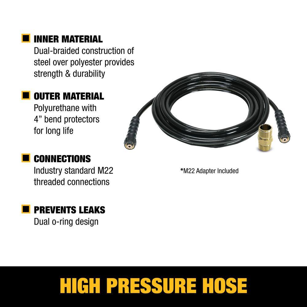 DEWALT DXPA40PH 5 16 in. x 40 ft Replacement Extension Hose for Cold Water 3700 PSI Pressure Washers, Includes M22 Adapter1