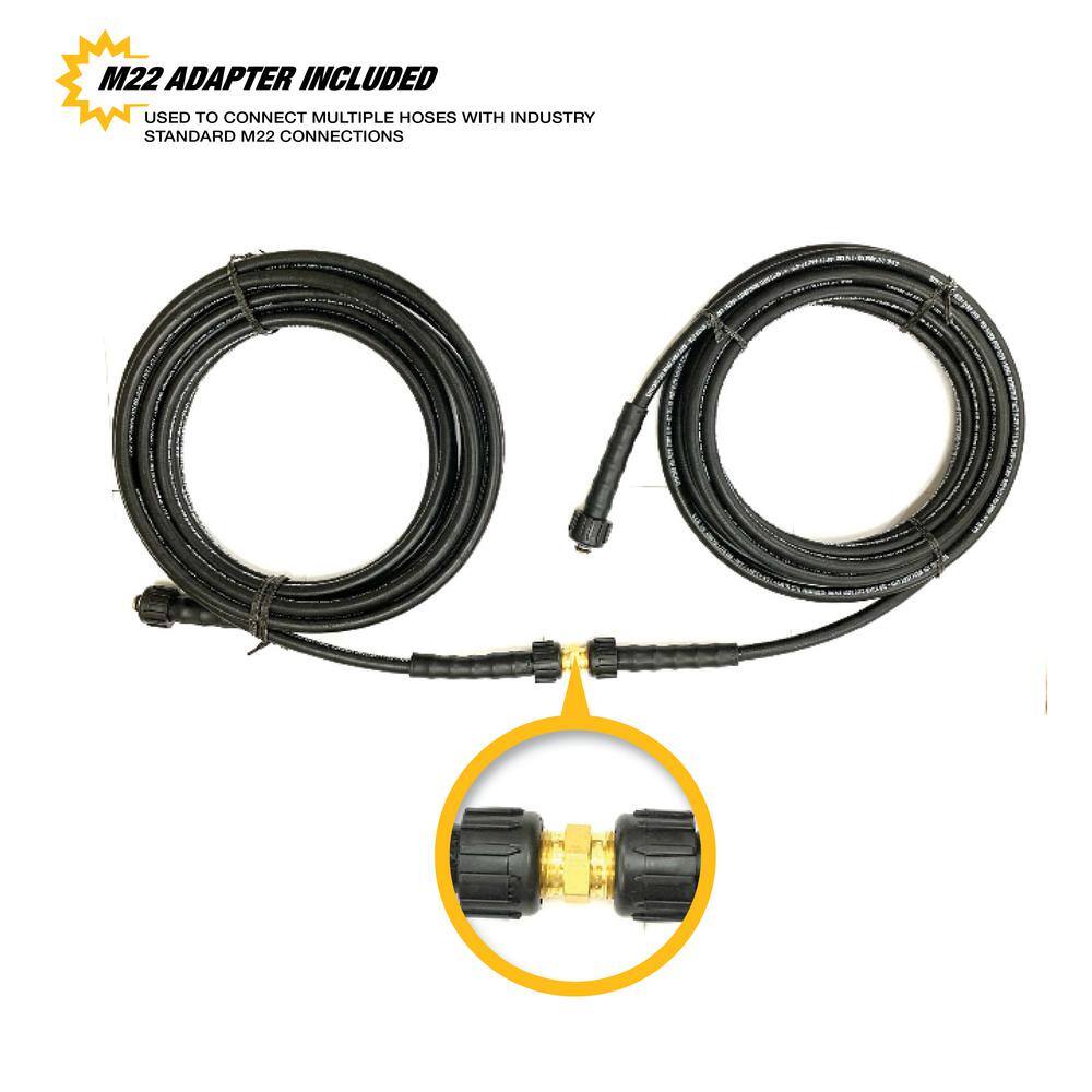 DEWALT DXPA40PH 5 16 in. x 40 ft Replacement Extension Hose for Cold Water 3700 PSI Pressure Washers, Includes M22 Adapter2
