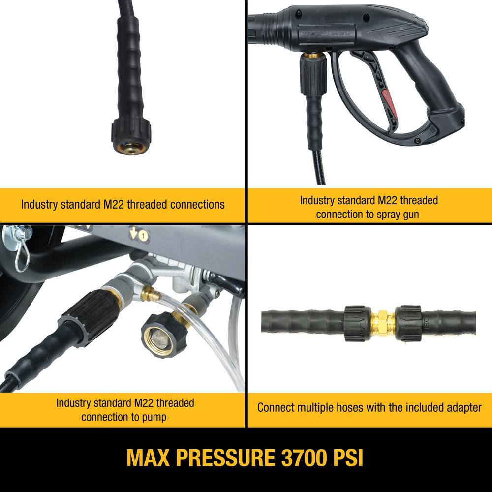 DEWALT DXPA40PH 5 16 in. x 40 ft Replacement Extension Hose for Cold Water 3700 PSI Pressure Washers, Includes M22 Adapter4