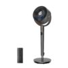 DREO DR-HPF010 7 in. Adjustable Pedestal Floor Fan w/Remote, 8-Speeds, 25 dB, 8 Hr Timer, 35-40 in. Adj. Ht, 120° 3D Oscillation, Black