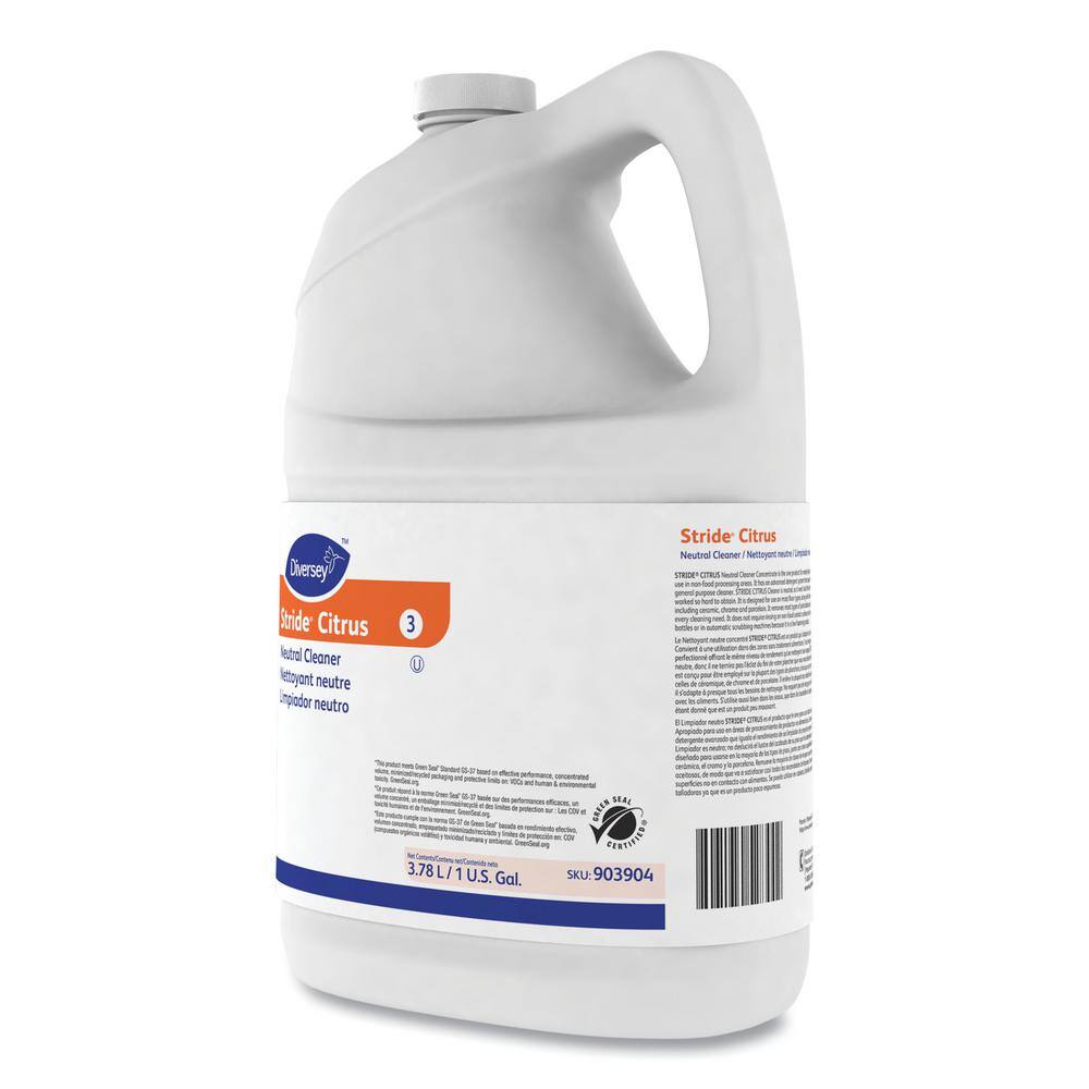 Diversey 1 Gal. Stride Neutral All-Purpose Cleaner, Citrus (4-Bottles Carton)4