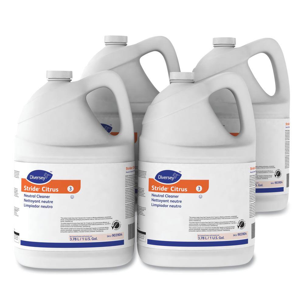 Diversey 1 Gal. Stride Neutral All-Purpose Cleaner, Citrus (4-Bottles Carton)6