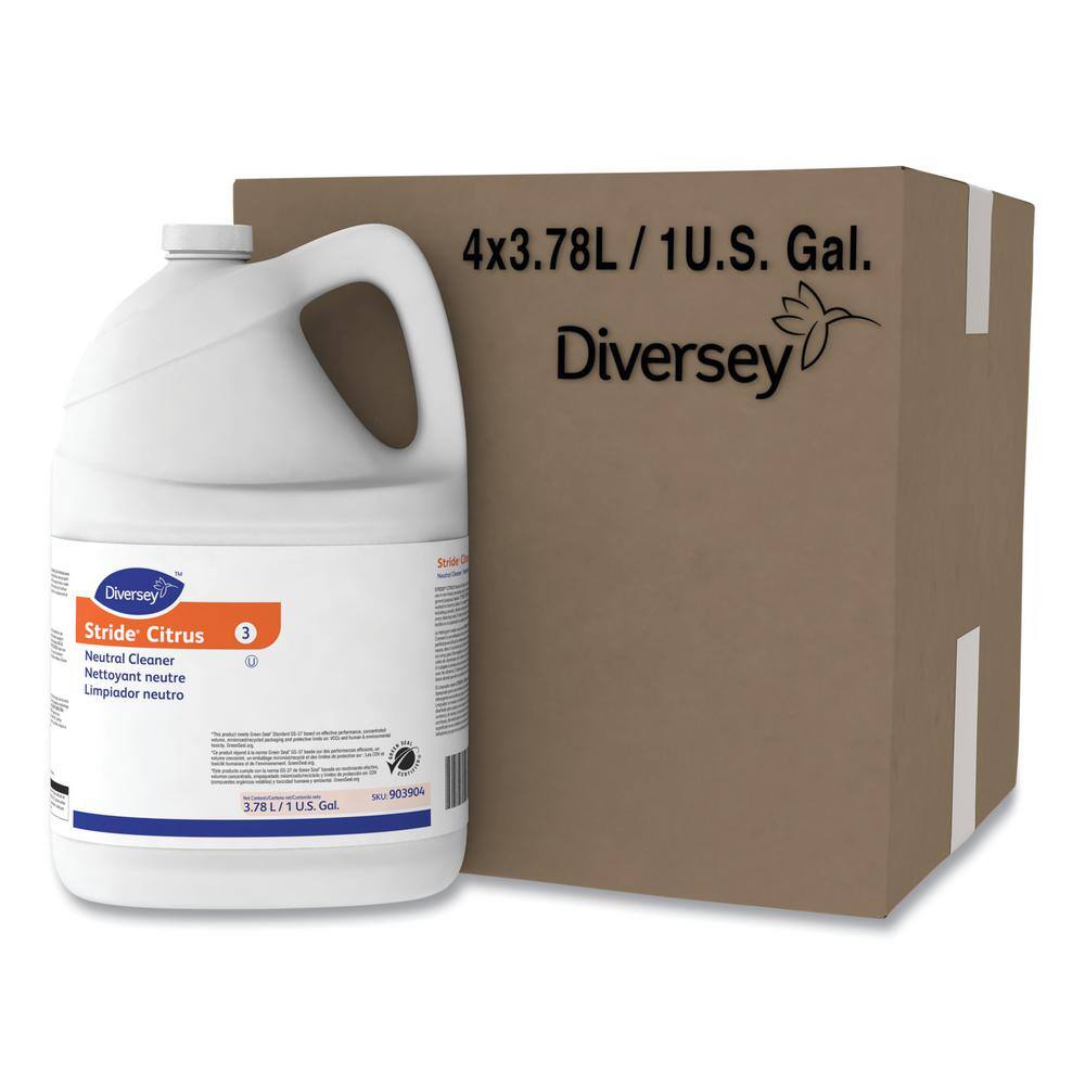 Diversey 1 Gal. Stride Neutral All-Purpose Cleaner, Citrus (4-Bottles Carton)8