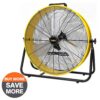 Edendirect ABC-D24S 24 in. 3 Speeds Portable High Velocity Drum Fan in Yellow with Powerful 1/3 HP Motor, Turbo Blade, Low Noise
