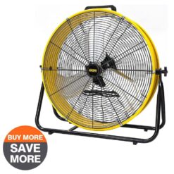Edendirect ABC-D24S 24 in. 3 Speeds Portable High Velocity Drum Fan in Yellow with Powerful 1/3 HP Motor, Turbo Blade, Low Noise