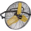 Edendirect ABC-W24 24 in. 2 Speeds Wall Fan in Yellow with TEAO Enclosure Motor, Permanent Lubricated Ball Bearing, 180-Degree Tilting