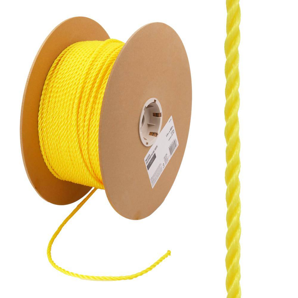 Everbilt 72610 1 4 in. x 800 ft. Yellow Twist Polypropylene Rope Everbilt 72610 1/4 in. x 800 ft. Yellow Twist Polypropylene Rope