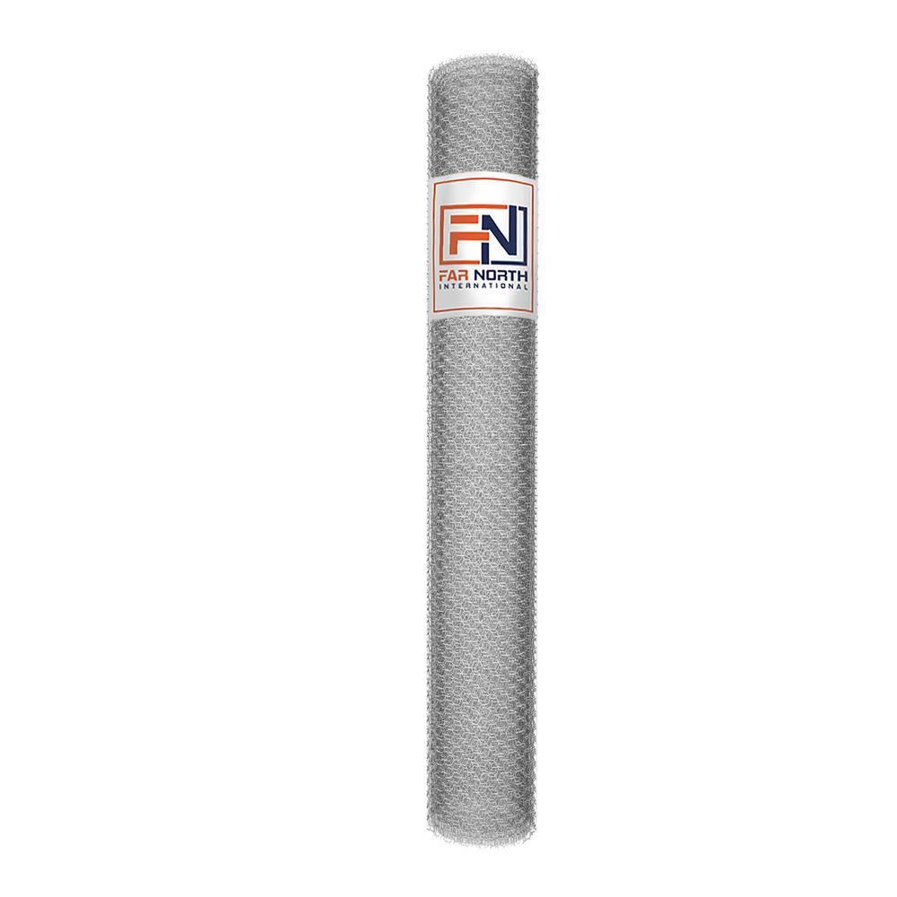 FAR NORTH INTERNATIONAL 3 ft. x 150 ft. 20-Gauge Galvanized Poultry Netting with 1 in. Mesh FAR NORTH INTERNATIONAL 3 ft. x 150 ft. 20-Gauge Galvanized Poultry Netting with 1 in. Mesh