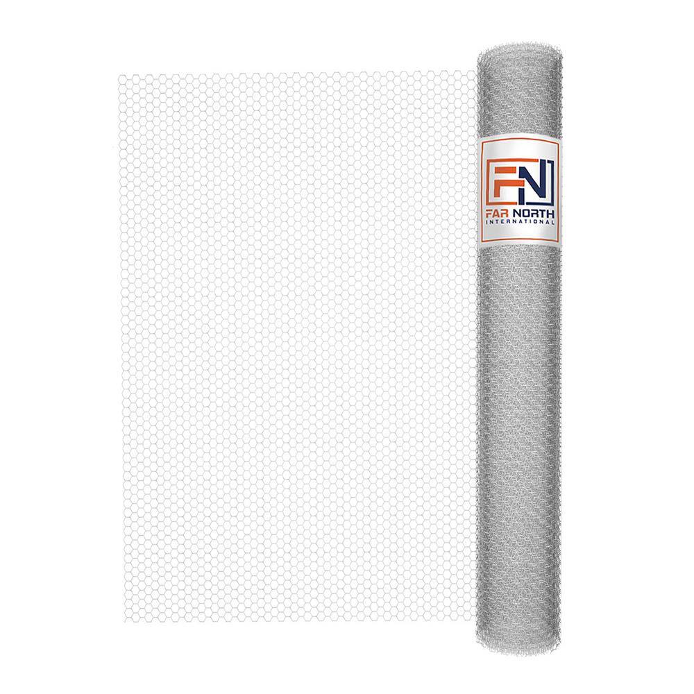 FAR NORTH INTERNATIONAL 3 ft. x 150 ft. 20-Gauge Galvanized Poultry Netting with 1 in. Mesh1