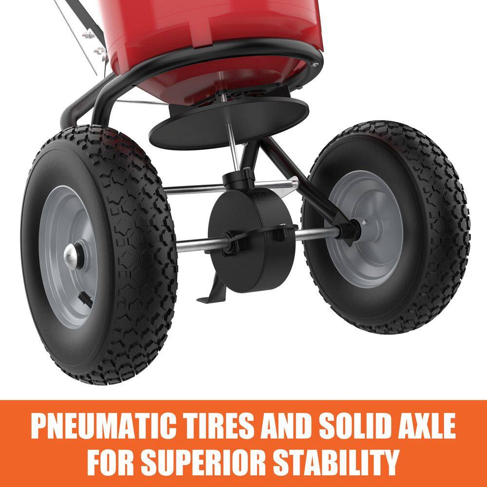 FUFU&GAGA Y-THD-580002-01 50 lbs. Capacity Walk-Behind Broadcast Fertilizer Spreader, Garden Seeder for Fertilizer and Ice Melt, Pneumatic Wheels6