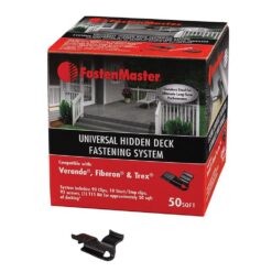 FastenMaster FMTHDCLIP-50 Universal Hidden Deck Fastening System – Stainless steel hidden deck screws and clips – Black (50 SF)