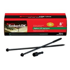 FastenMaster FMTLOK08-50A TimberLOK Structural Wood Screws - 8 inch wood screws with hex head - Black (50 Pack)