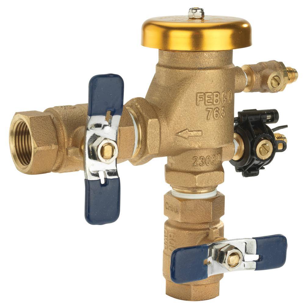 Febco 765DBV-FZ 3 4 IN Bronze Pressure Vacuum Breaker Backflow Preventer with Quarter Turn Shutoffs and Tee Handles, Freeze Sensor1