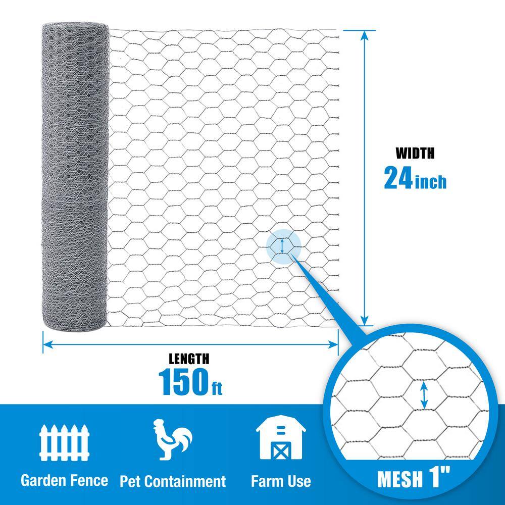 Fencer Wire NB20-2X150M1 2 ft. x 150 ft. 20-Gauge Poultry Netting with 1 in. Mesh2