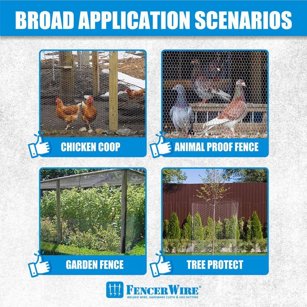 Fencer Wire NB20-6X50M1 6 ft. x 50 ft. 20-Gauge Poultry Netting with 1 in. Mesh5