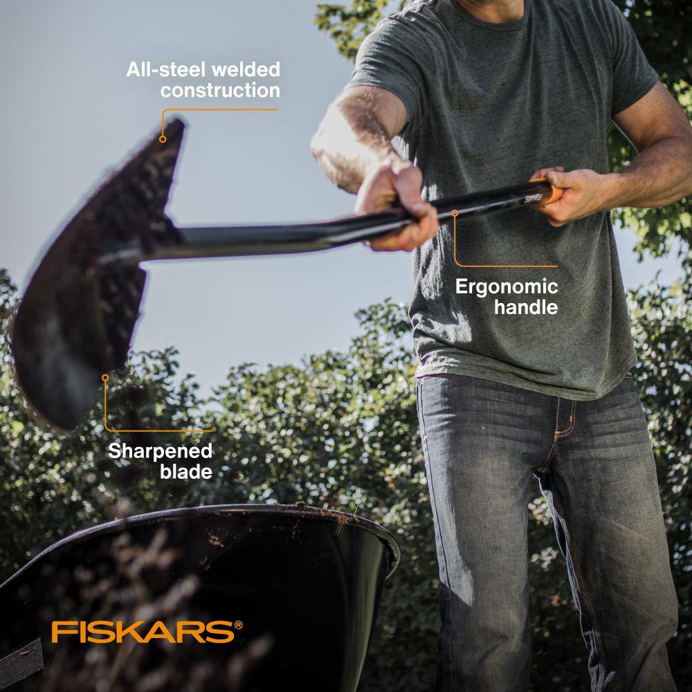 Fiskars 1077390 57 in. Carbon Steel Handle Digging Shovel (2-Pack)2
