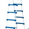 Funsicle 48 Inch SureStep 3 Stair Lightweight Steel Outdoor Above Ground Swimming Pool Ladder with Non Slip Feet for Outdoor Use, Blue White