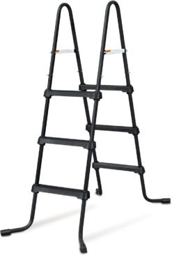 Funsicle SureStep 3 Step Lightweight Steel Outdoor Above Ground Swimming Pool Ladder with Non Slip Feet for Outdoor Use, Black
