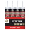 GE 2733743 Paintable Supreme Silicone Caulk 9.5 oz Kitchen and bath Sealant White (12-pack)