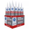 GE 2749484 Tub and Tile Silicone 1 Caulk 10.1 oz Kitchen and Bath Sealant White (12-pack)