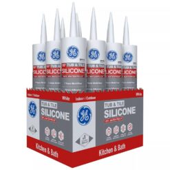 GE 2749484 Tub and Tile Silicone 1 Caulk 10.1 oz Kitchen and Bath Sealant White (12-pack)