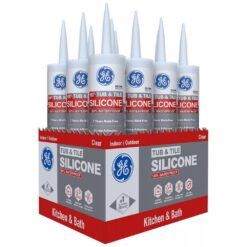 GE 2749485 10.1 oz. Tub and Tile Silicone 1-Caulk Kitchen and Bath Sealant Clear (12-Pack)