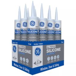 GE 2795576 All Purpose Silicone 1 Caulk 10.1 oz Window and Door Sealant Clear (12-pack)