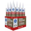 GE 2812565 Advanced Silicone 2 Caulk 10.1 oz Kitchen and Bath Sealant White (12-pack)