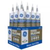 GE 2813704 Advanced Silicone 2 Caulk 10.1 oz Window and Door Sealant Light Gray (12-pack)