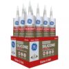 GE 2816707 Advanced Silicone 2 Caulk 10.1 oz Kitchen and Bath Sealant Almond (12-pack)