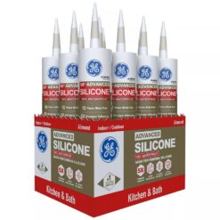 GE 2816707 Advanced Silicone 2 Caulk 10.1 oz Kitchen and Bath Sealant Almond (12-pack)