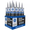GE 2821639 Supreme Silicone 2 10.1 oz. Window and Door Light Gray Silicone Caulk (12-Pack)