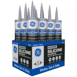 GE 2821639 Supreme Silicone 2 10.1 oz. Window and Door Light Gray Silicone Caulk (12-Pack)