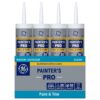 GE 2874546 Painter's Pro 10.1 oz. Siliconized Acrylic Latex Caulk Windows, Doors, Trim, and Molding Clear (12-Pack)