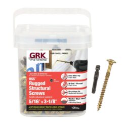 GRK Fasteners 95400 5/16 in. x 3-1/8 in. Star Drive Low Profile Washer Head Structural Wood Screw (100-Pack)
