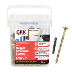 GRK Fasteners 95401 5/16 in. x 4 in. Star Drive Low Profile Washer Head Structural Wood Screw (100-Pack)