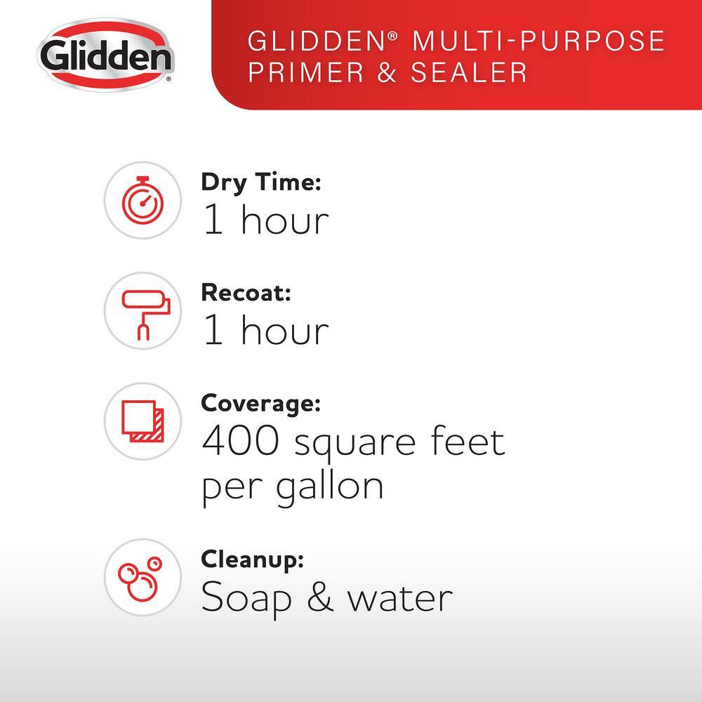 Glidden GLHPIE60WH-05 5 gal. White Interior Exterior Acrylic Multi-Purpose Primer2