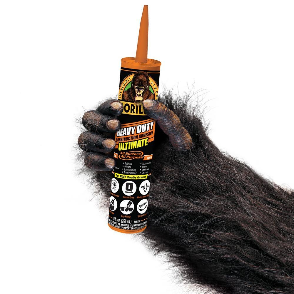 Gorilla 8008002 9 oz. Heavy Duty Construction Adhesive Ultimate (Case of 12)1_11zon